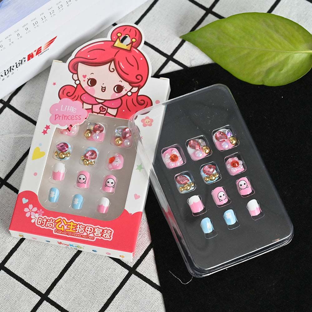 Móng tay giả in hình công chúa hoạt hình dễ thương có thể tháo rời dành cho trẻ em