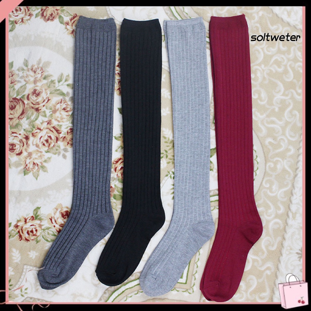 Tất Cotton Dài Qua Gối Giữ Ấm Chống Trượt Cho Mùa Đông