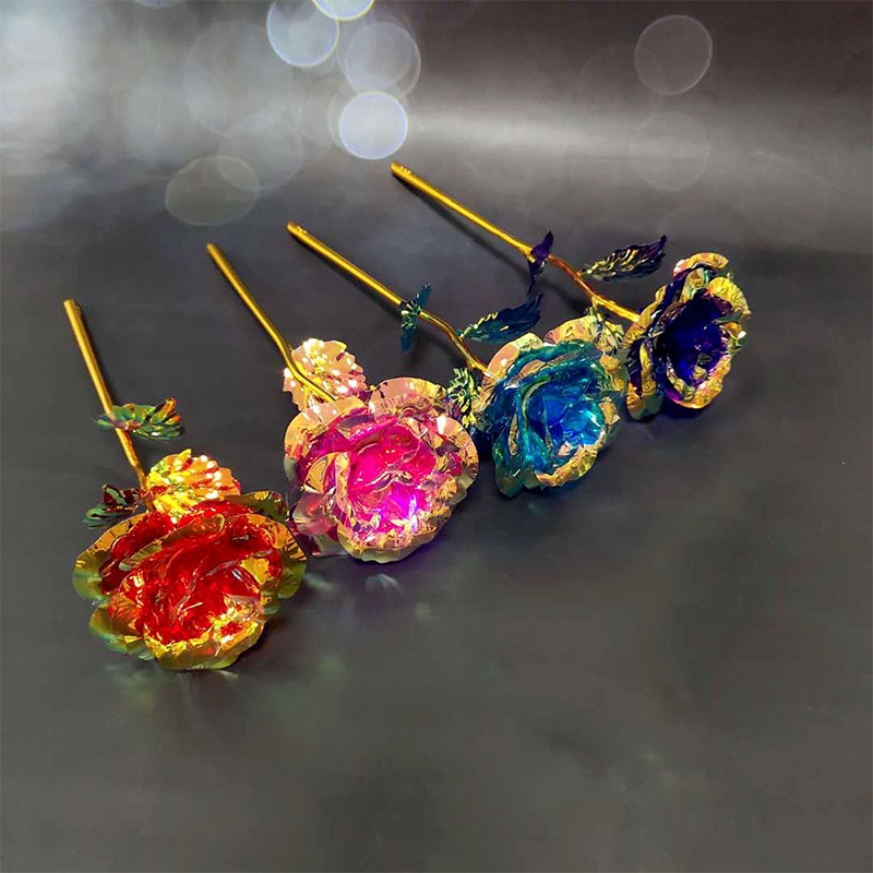 1 Hoa Hồng Giả Mạ Vàng 24K / Hoa Hồng Sáng Tạo Trang Trí Nội Thất