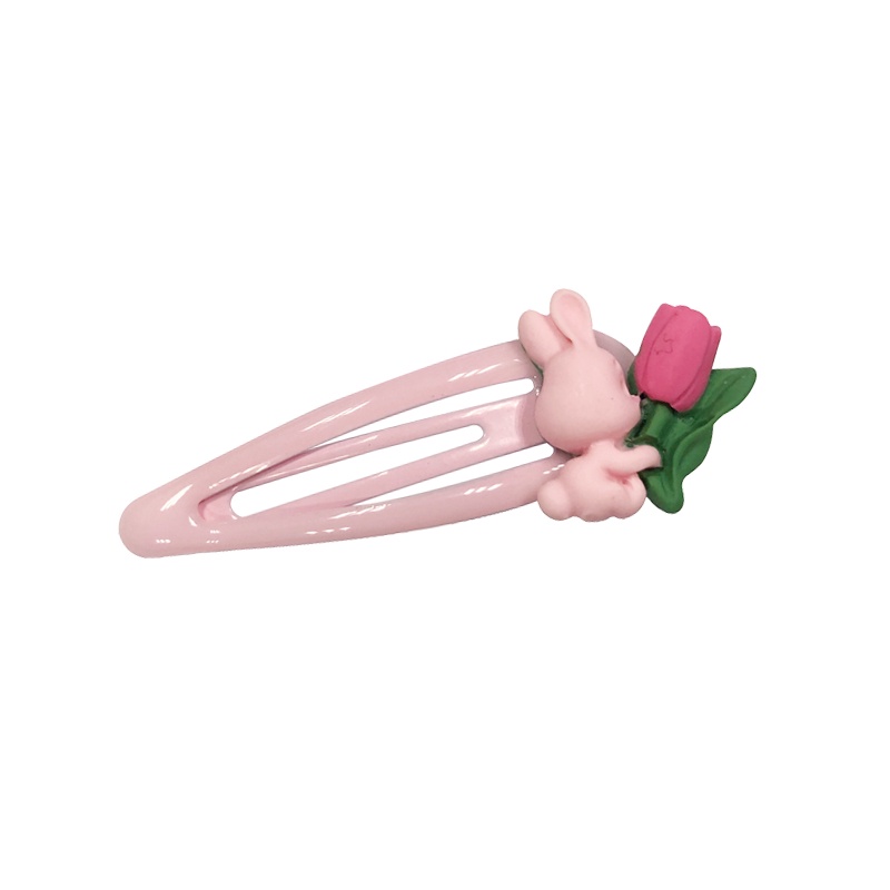 Kẹp tóc hình hoa tulip màu hồng kiểu dáng dễ thương 2021