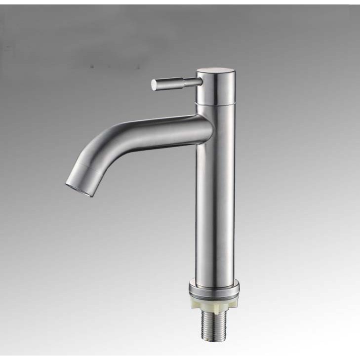 Vòi rửa mặt 1 đường nước inox 304 cao cấp vòi lavabo lạnh vòi cong STN-601