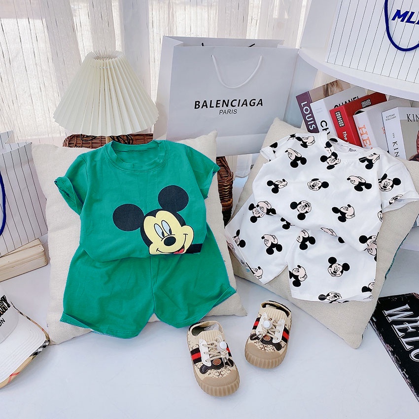 (8-18kg) Bộ Quần Áo Cộc Tay cho bé QATE927 - Bộ micky 2 màu cho bé