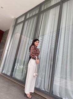 ÁO CROP CARO NƠ LƯNG (KÈM HÌNH THẬT)
