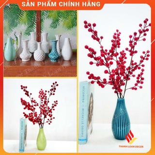 Bình hoa gốm sứ Bát Tràng cao 16 cm - 19 cm - Lọ hoa mini decor trang trí để bàn - Men sứ sương trắng