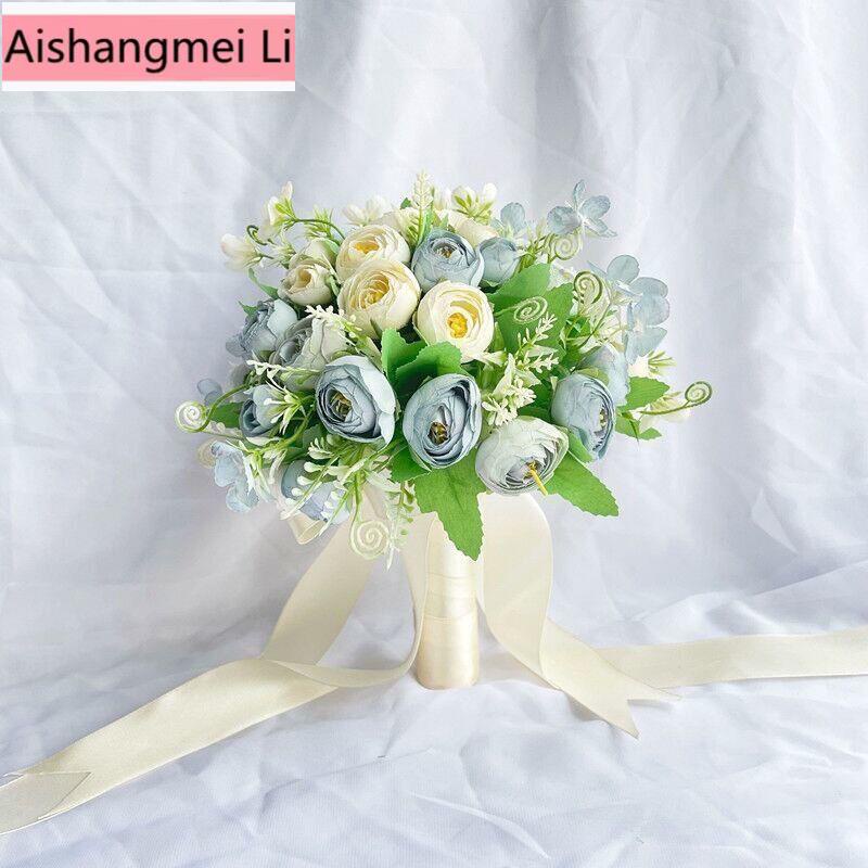 Bó Hoa Hồng Giả Màu Trắng Phong Cách Châu Âu Dùng Làm Phụ Kiện Chụp Ảnh Cưới/Đạo Cụ Chụp Ảnh Cưới/Đạo Cụ Chụp Ảnh Cưới Tiện Lợi