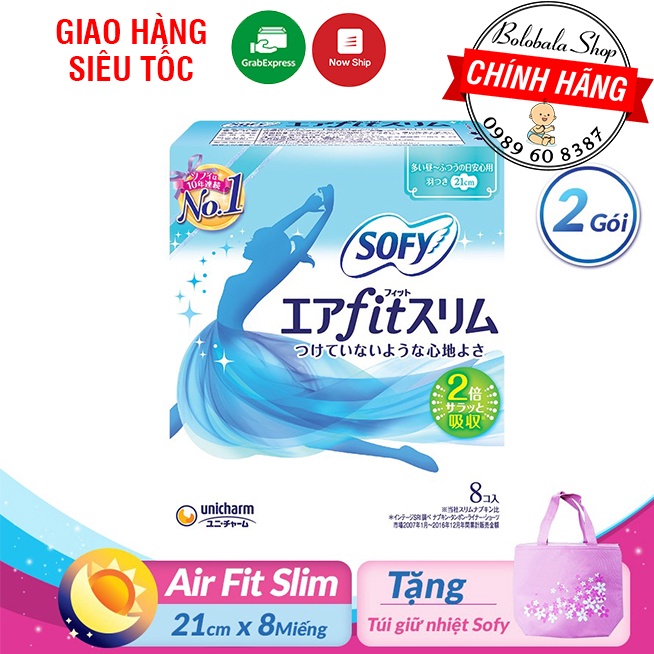 Băng vệ sinh Nhật Bản Sofy Cooling Fresh 21cm 8 miếng/ gói siêu mỏng cánh the mát