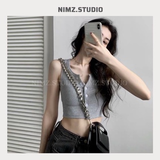 Áo croptop nữ sát nách cổ chữ V