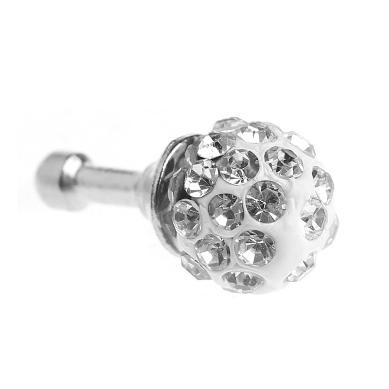 Nút chống bụi tai nghe điện thoại 3.5mm hình quả cầu đính đá nhiều màu