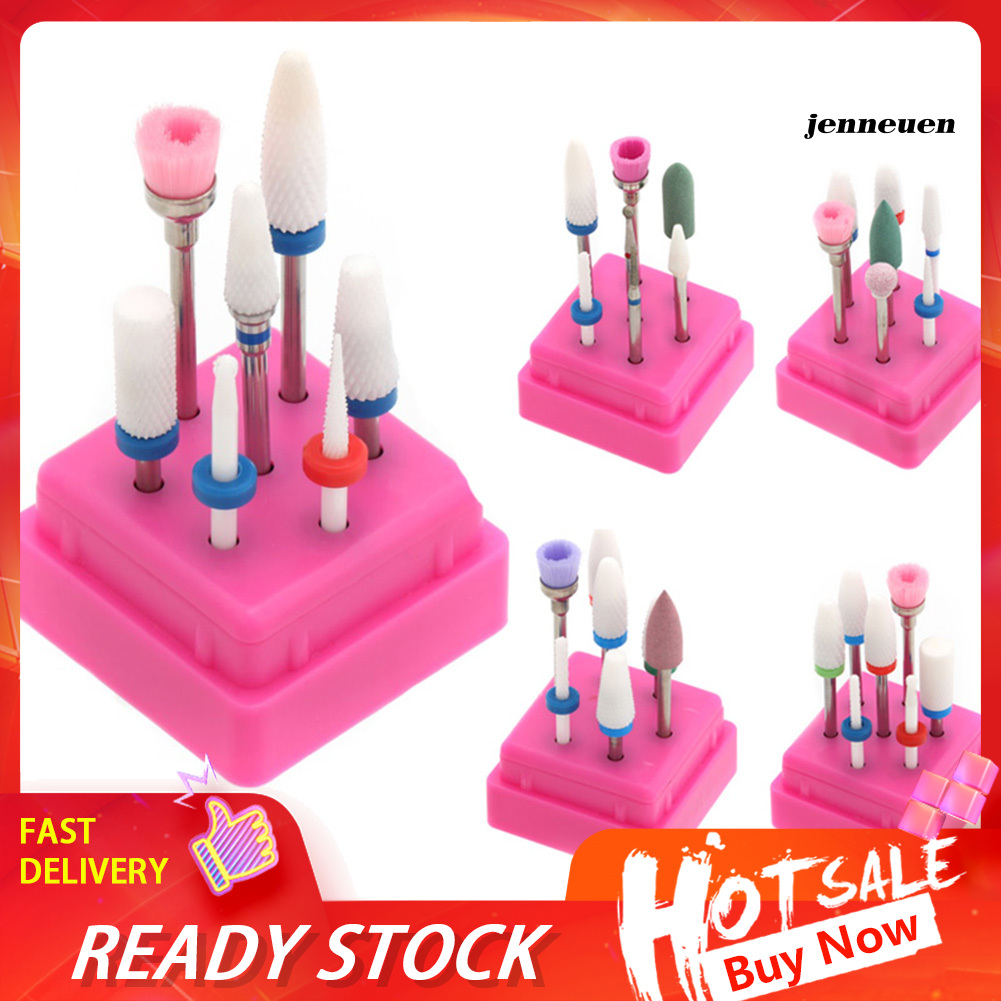 [Hàng mới về] Bộ mũi khoan móng tay bằng hợp kim thép gốm sứ hỗ trợ mài dũa móng lấy da chết làm móng nghệ thuật MJGJ