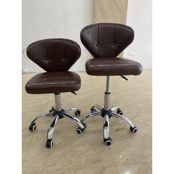 Ghế xoay spa có tựa lưng nâng hạ cao thấp loại xịn ( Đen Nâu)