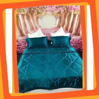 [Hot]  Chăn ga gối phi lụa_L14 (xanh cổ vịt)