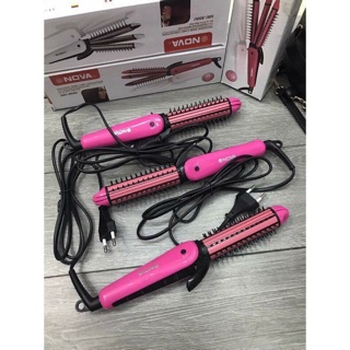 Lược điện máy làm tóc Nova 3 in 1 xoăn uốn dập ép