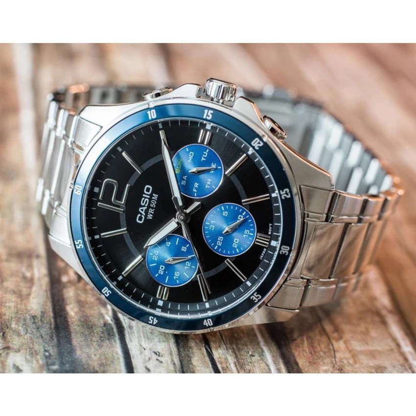 Đồng hồ nam dây kim loại Casio chính hãng Anh Khuê MTP-1374D-2AVDF