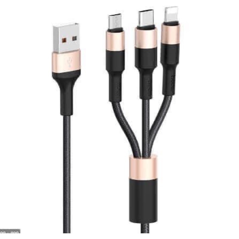 Cáp sạc HOCO 3in1 hỗ trợ sạc nhanh