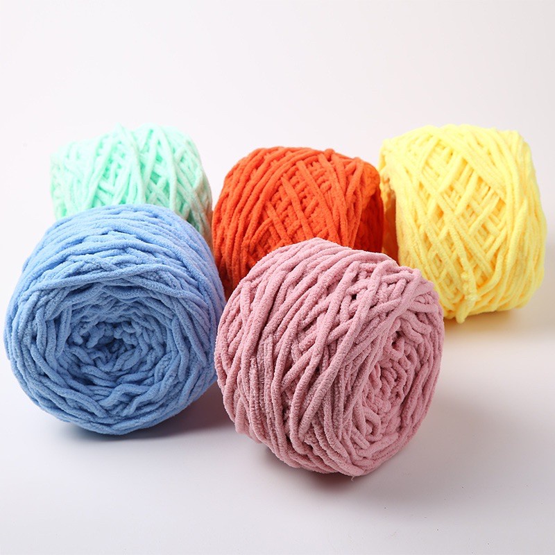 Len nhung đũa cuộn len đan móc sợi to đan móc chăn, thảm, thú bông, móc thêu túi xách thủ công handmade