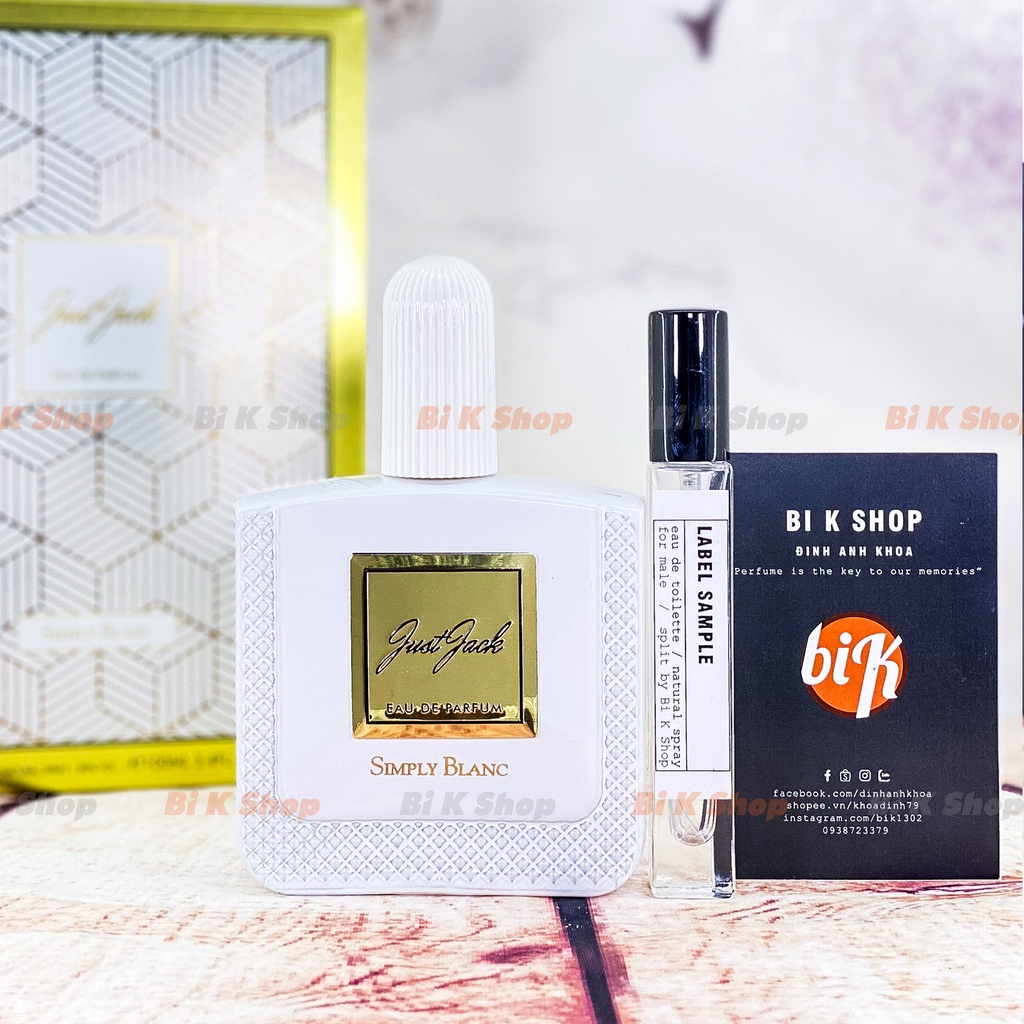 Bi K Shop - Nước hoa unisex Just Jack Simply Blanc [Mẫu thử]