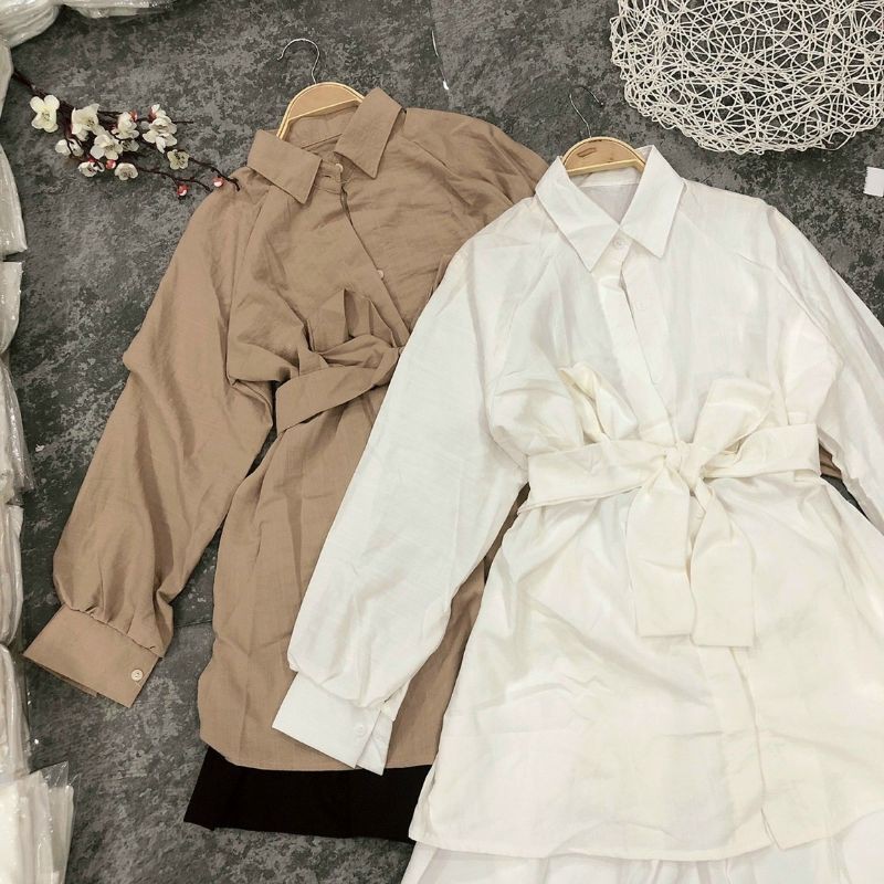 MOONES SET SƠ MI ĐŨI + CHÂN VÁY (2 MÀU TRẮNG - NUDE) | BigBuy360 - bigbuy360.vn