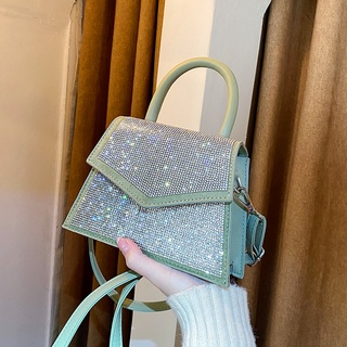 D134 Túi xách thời trang đính đá nắp gập sang chảnh(SIZE 19X14CM)
