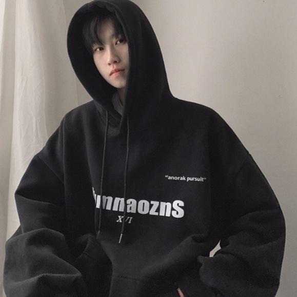 Áo hoodie dáng rộng vải cotton thời trang năng động đơn giản Hàn Quốc cho nam