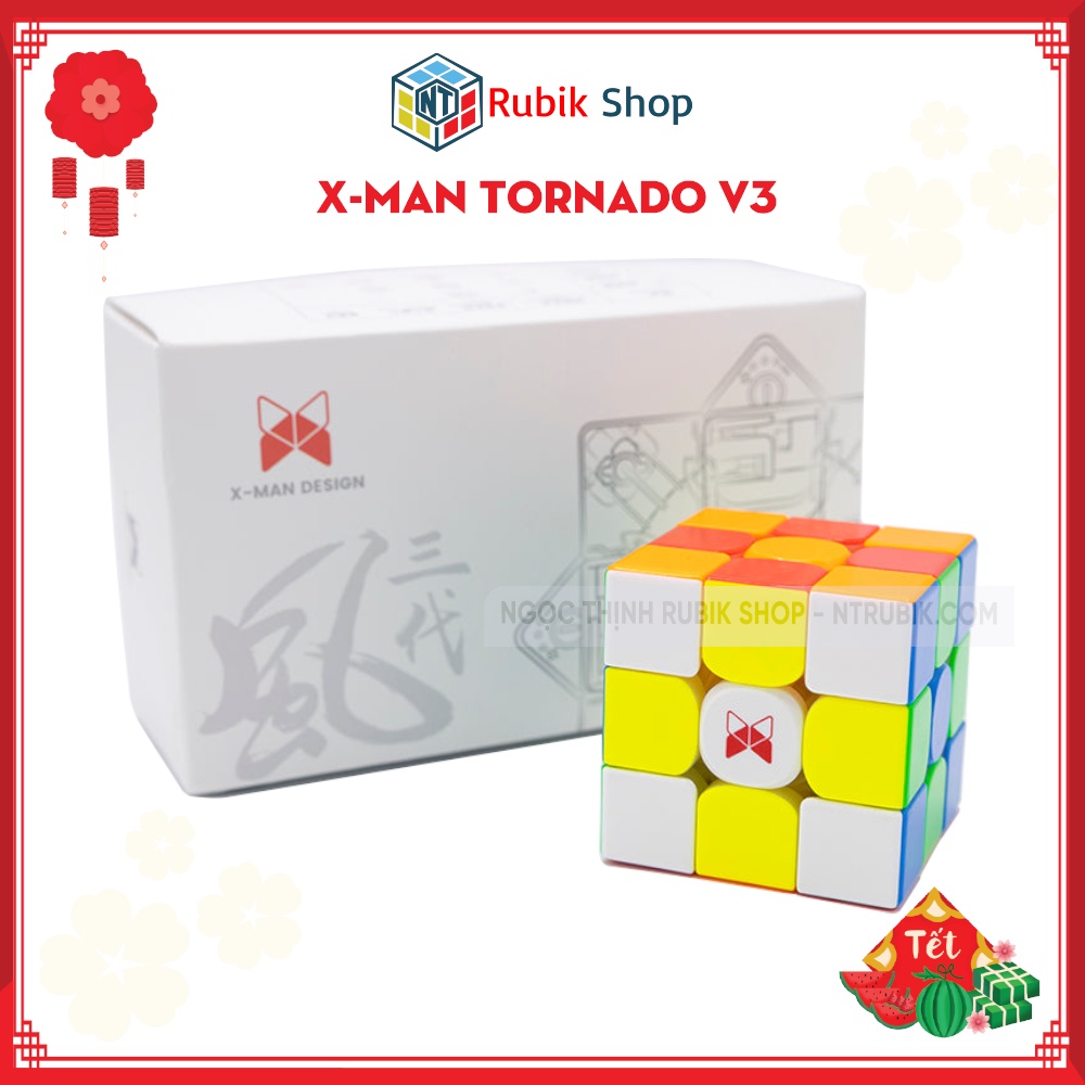 Rubik 3x3 X-man Design Tornado V3 M Stickerless 09/2022 3 phiên bản Standard, Flagship, Pioneer(Có nam châm)