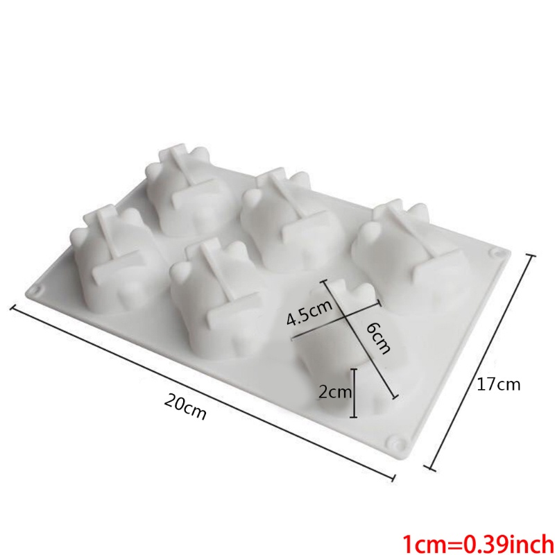 Khuôn Làm Bánh / Sô Cô La / Kẹo Đường Hình Chú Heo 3d 6 Lỗ Bằng Silicon Dễ Thương An Toàn Cho Bé Diy