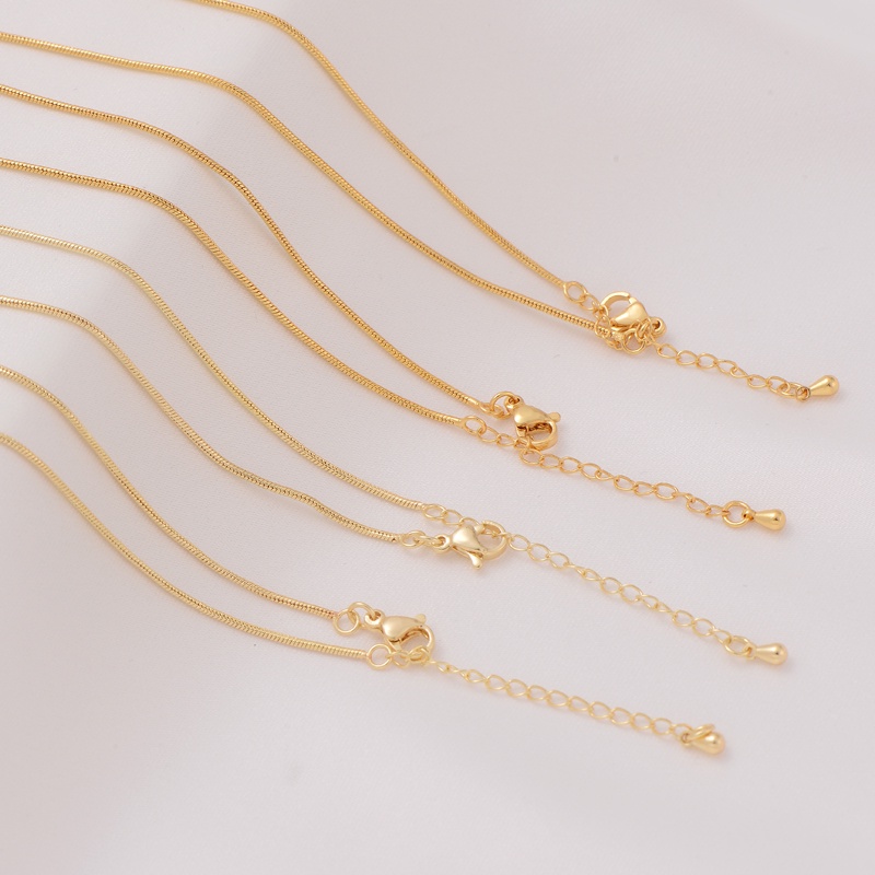 Dây Chuyền Mạ Vàng 18-Inch Mặt Hình Con Rắn 14k Có Thể Điều Chỉnh