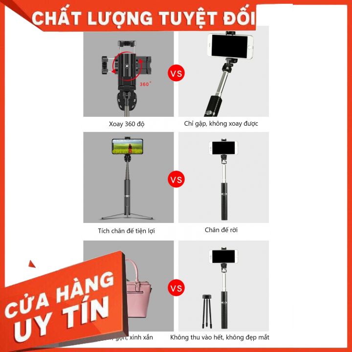 Gậy chụp hình 3 chân CYKE, Cây tự sướng cao cấp đa năng kiểu dáng nhỏ,gọn,tinh tế với tính năng vượt trội. Mới nhất 2021