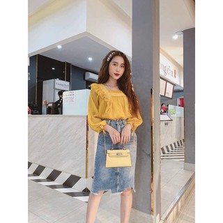 [Mã FASHIONGREEN94 giảm 10% tối đa 30K đơn 99K] Áo voan cổ vuông phối bèo ren bánh bèo TTSA0790