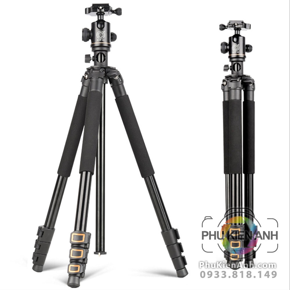 Tripod Beike Q298H có trục trượt ngang 55cm để chụp sản phẩm, quay phim đa dụng