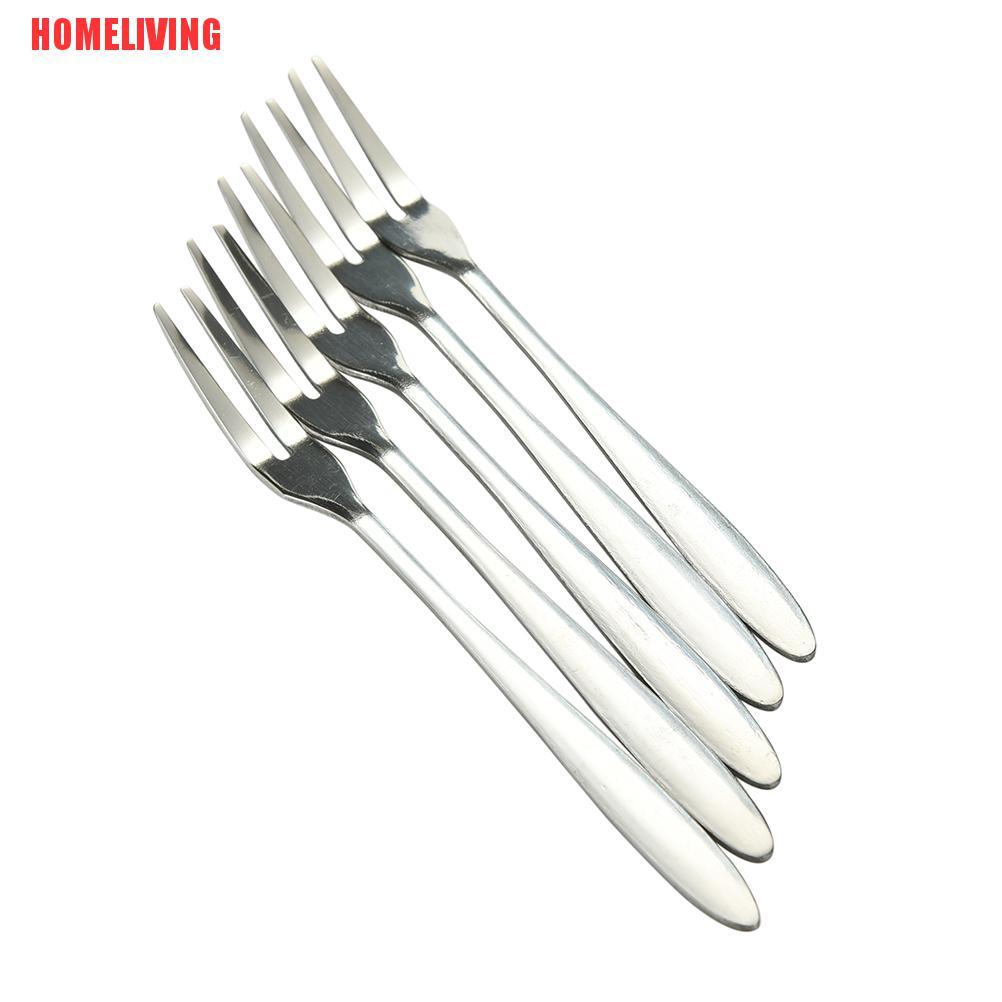 Set 5 / 10 Nĩa Ăn Trái Cây Hai Răng Bằng Thép Không Gỉ