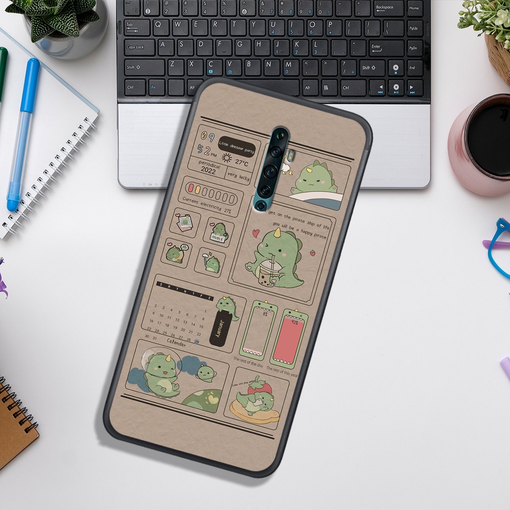 Ốp Lưng OPPO K3 - REALME X - RENO - RENO 2 - RENO 2F  , In Hình Khủng Long Đáng Yêu.
