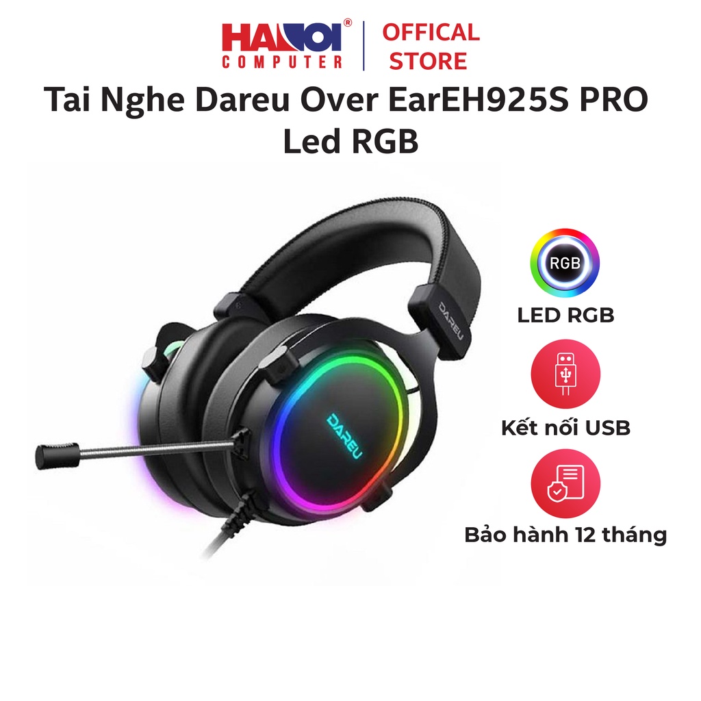 Tai Nghe Dareu Over Ear EH925S PRO Led RGB trang bị chức năng giảm tiếng ồn micro