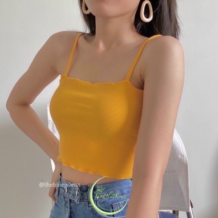 ⭐Áo Hai Dây Cuốn Biên ⭐ Croptop Vải Thun Co Dãn Bốn Chiều Freesize | BigBuy360 - bigbuy360.vn