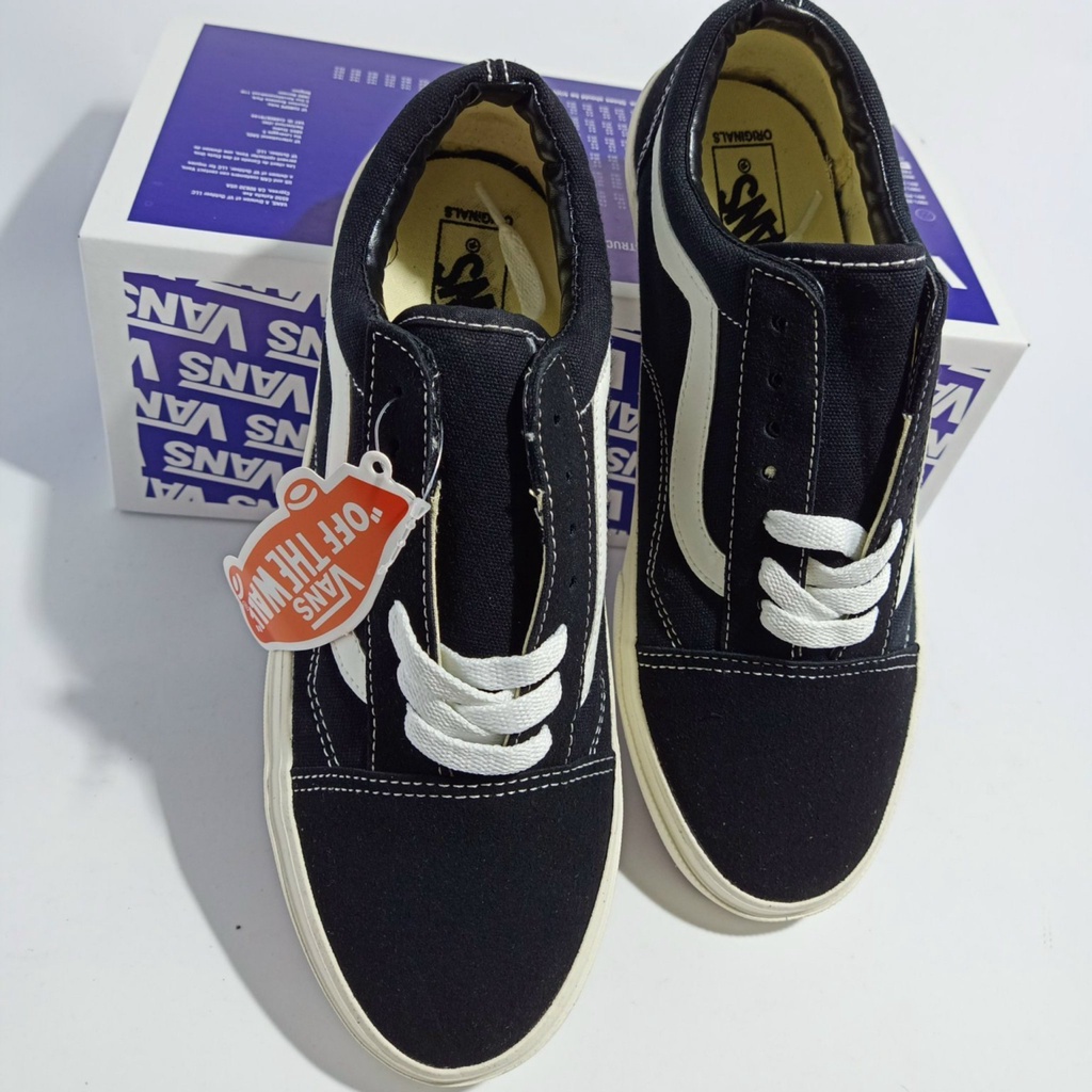 Giày 𝗩𝗮𝗻𝘀 Vault Old Skool Màu Đen - Giày thể thao nam nữ 𝗩𝗮𝗻𝘀 Vault Old Skool Full box bill