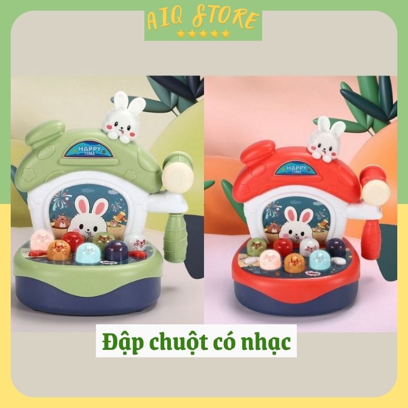 Đồ chơi đập chuột vui vẻ Happy Hamster phát nhạc có đèn sáng đa năng giúp bé phát triển não bộ toàn diện AIQ