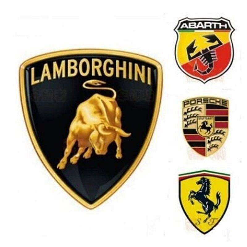 Miếng dán kim loại trang trí mẫu họa tiết logo xe hơi Lamborghini Ferrari Porsche Sports Gtr Performance