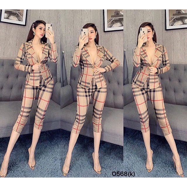 SET ÁO VEST SỌC BBR + QUẦN 9 TẤCO