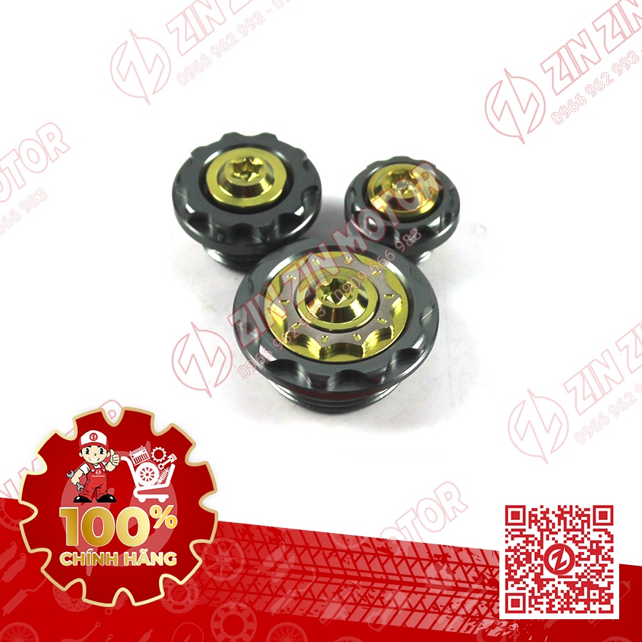 Ốc Mâm Lửa CNC Vàng - Satria FI, Raider FI - PV-Technik