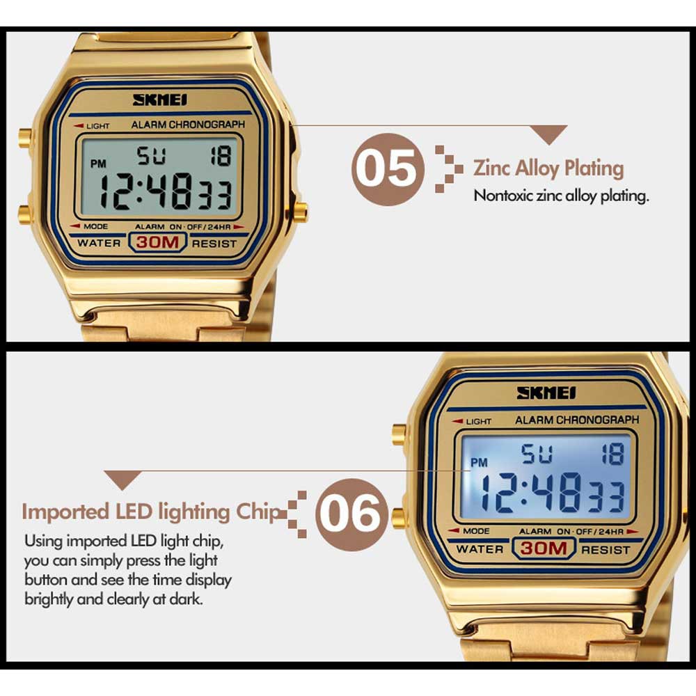 Đồng Hồ Thể Thao SKMEI 1123 Chống Nước Màn Hình LED 3 Thanh Cho Nam