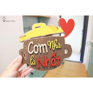 Bảng gỗ decor Cơm nhà là nhất