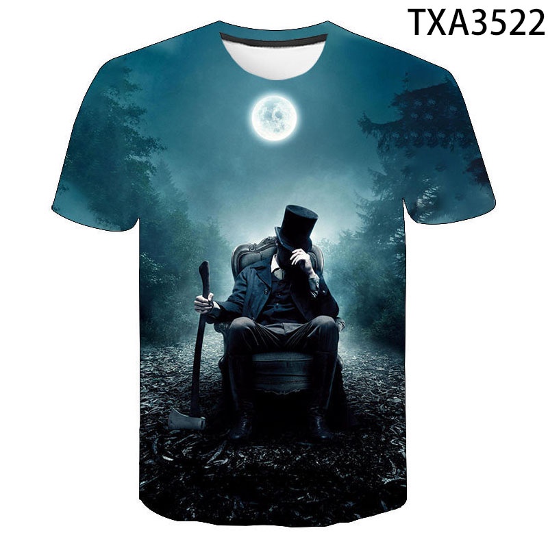 Áo Thun Tay Ngắn In Hình Phim Kinh Dị 3D Thời Trang Mùa Hè 2022 XS-3XL Cho Nam Nữ