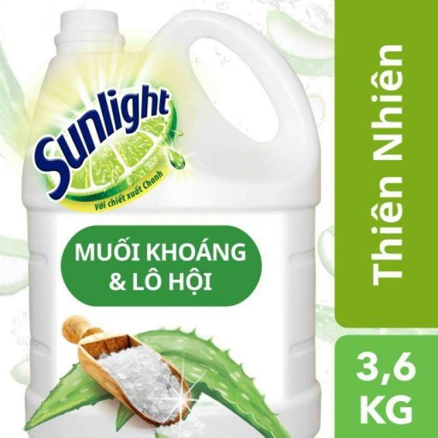 nước rửa chén bát sunlight thiên nhiên can 3.6kg