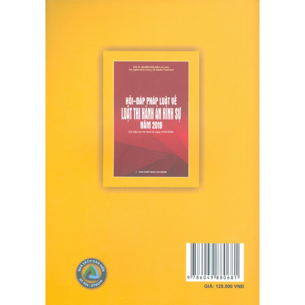 Sách - Hỏi đáp pháp luật về luật thi hành án hình sự năm 2019 | BigBuy360 - bigbuy360.vn