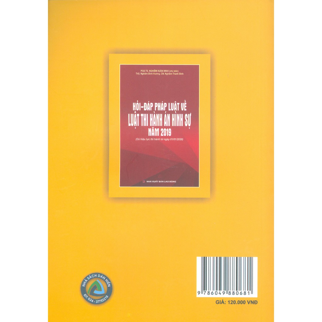 Sách - Hỏi đáp pháp luật về luật thi hành án hình sự năm 2019