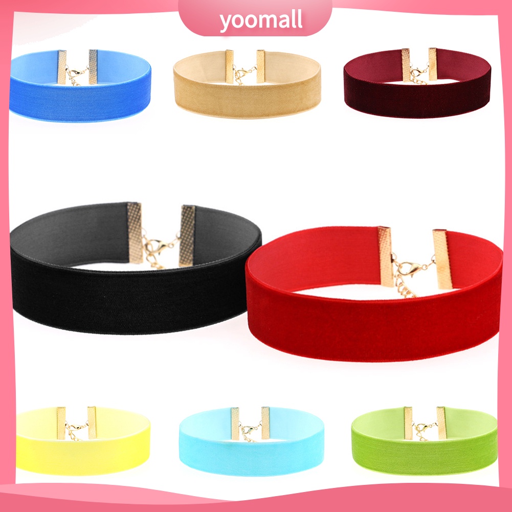 Vòng Cổ Choker Bằng Nhung Mềm Bản Rộng Phong Cách Gothic Thời Trang