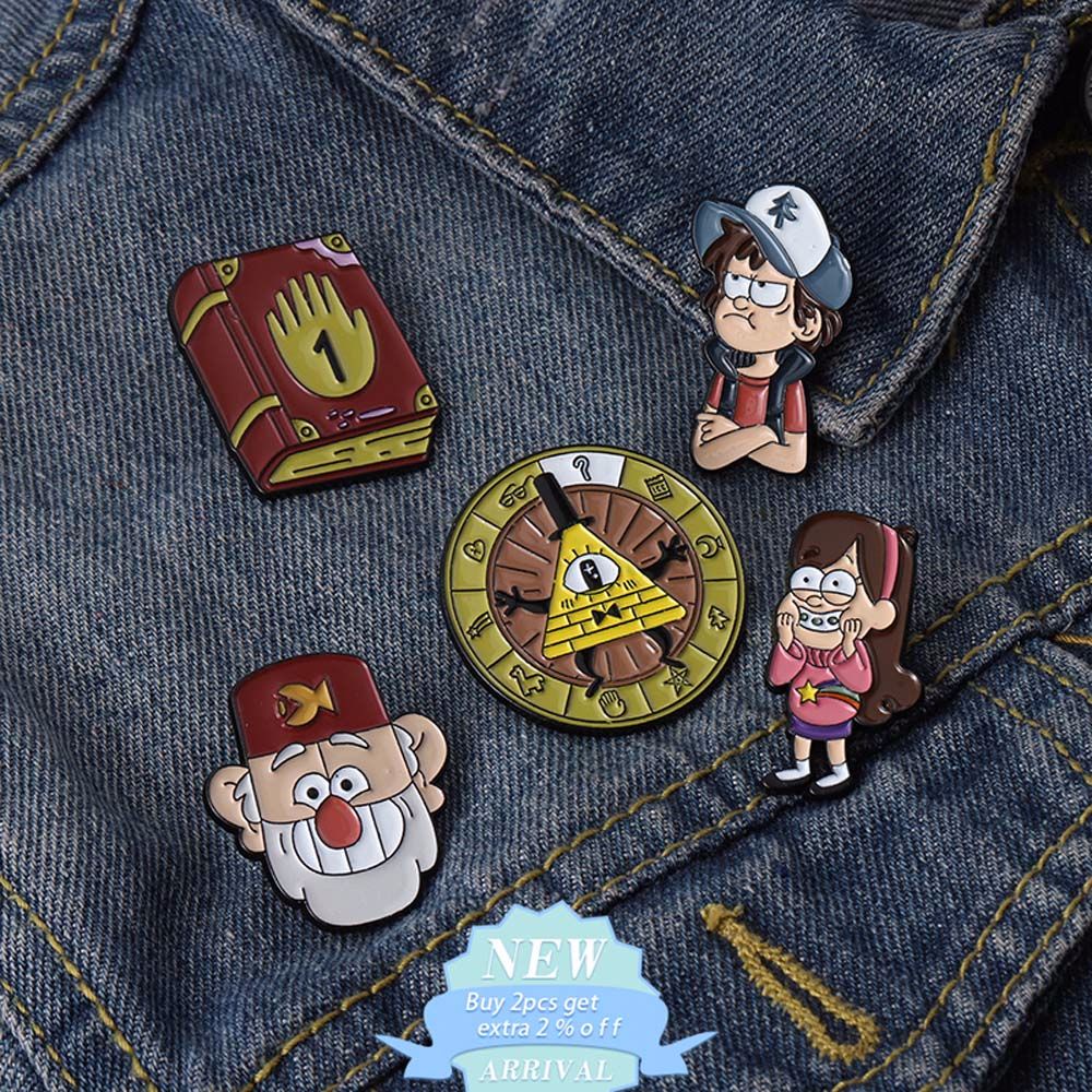 Ghim cài áo họa tiết hoạt hình Gravity Falls độc đáo