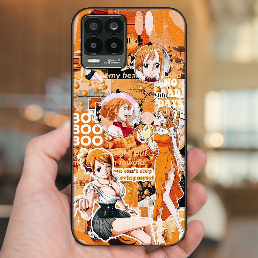 Ốp lưng Realme 8, 8 Pro viền đen in hình Nami One Piece Đảo Hải Tặc
