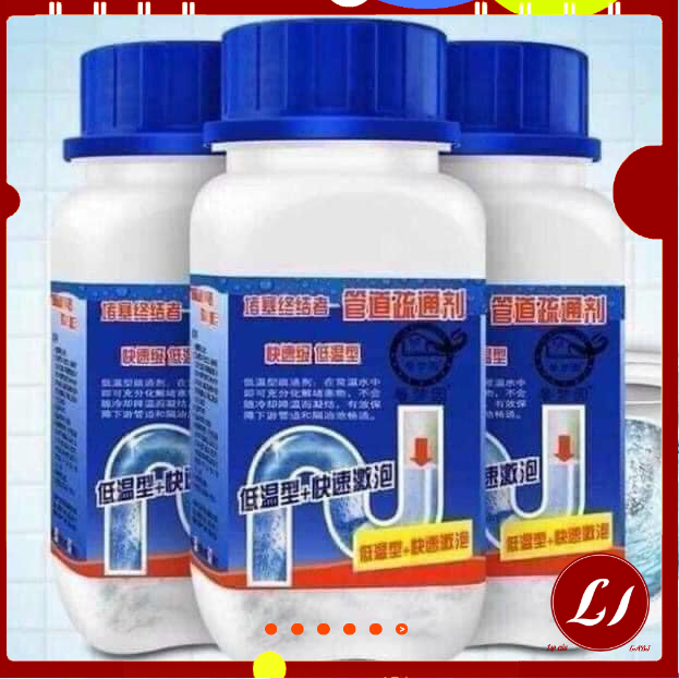 Bột Thông Tắc Cống, Bồn Cầu, Bồn Rửa Mặt, Đường Ống- nắp xanh- labi