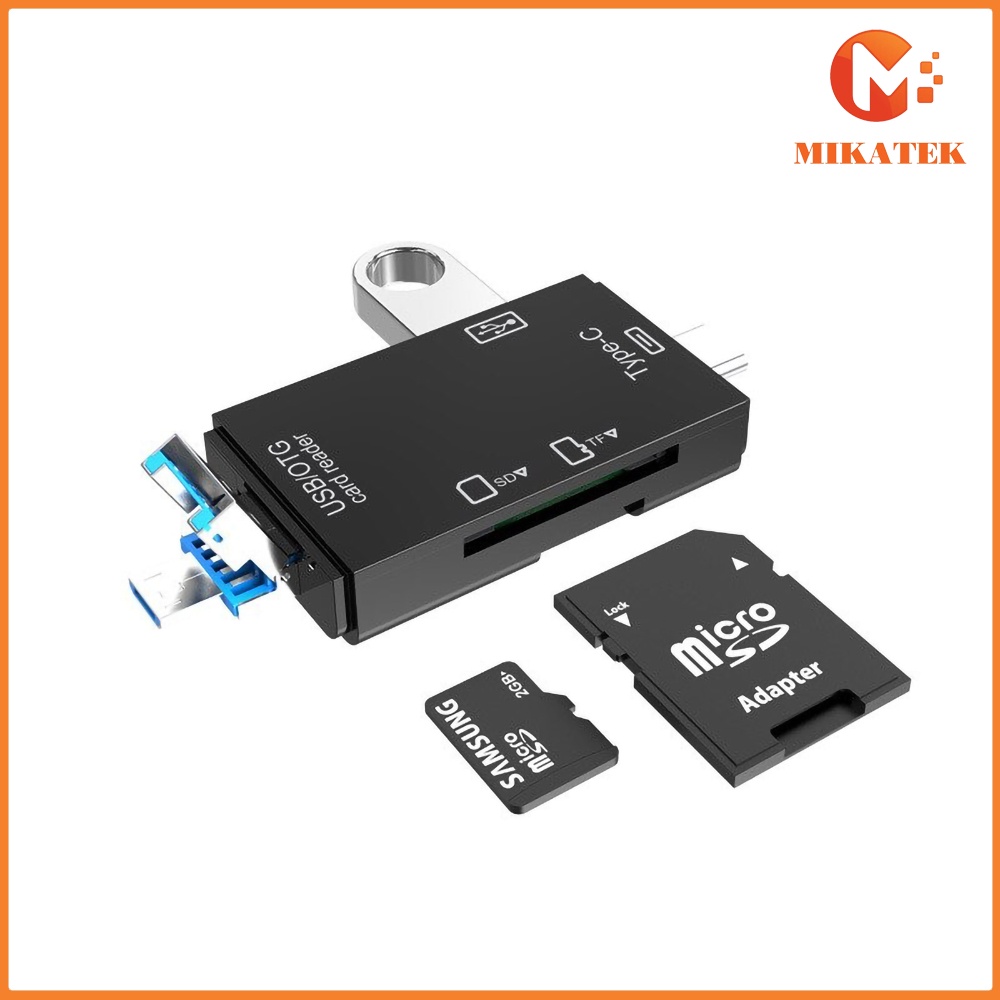 Đầu Đọc Thẻ USB 2.0 Đầu Đọc Thẻ SD 6 Trong 1 Đầu Đọc Thẻ Loại C Đầu Đọc Thẻ Nhớ USB/micro-USB/TYPE-C/SD