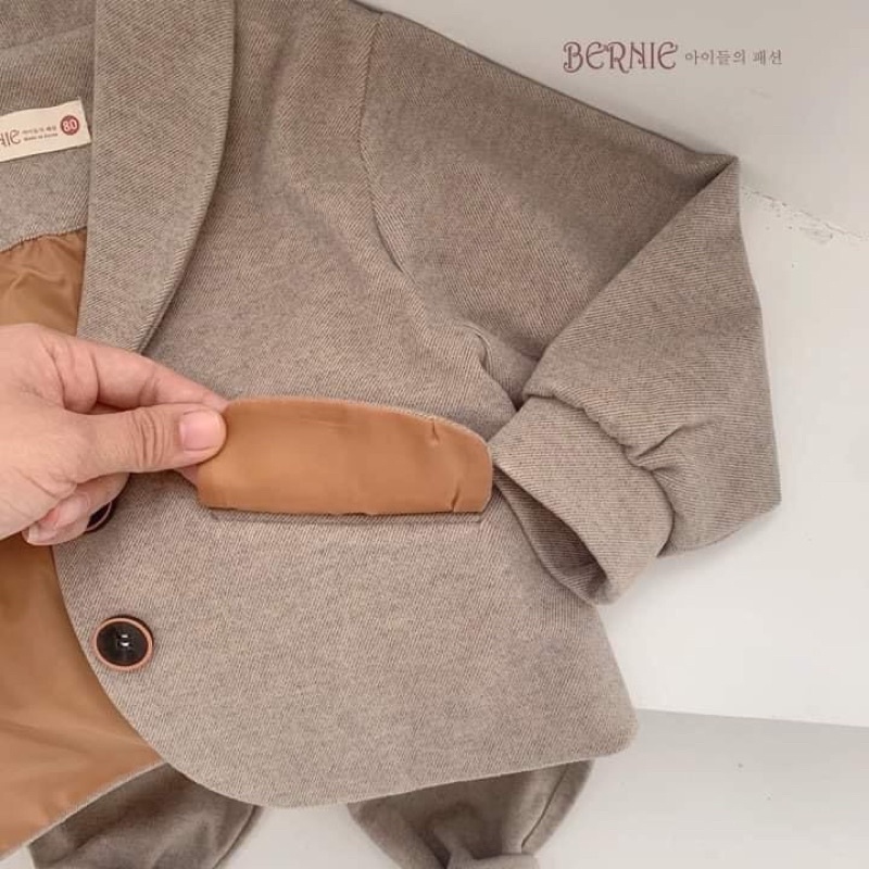 Set bộ vest Bernie cho bé trai chất liệu dạ cao cấp phong cách hàn Quốc cho bé 10-22kg-20B011